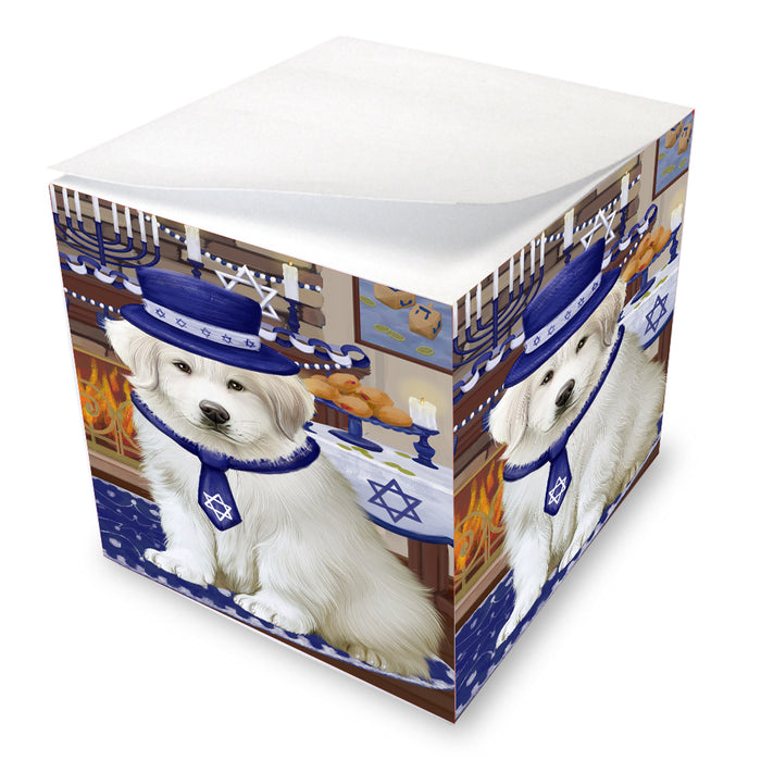 Happy Hanukkah Family Great Pyrenees Dogs note cube NOC-DOTD-A56707