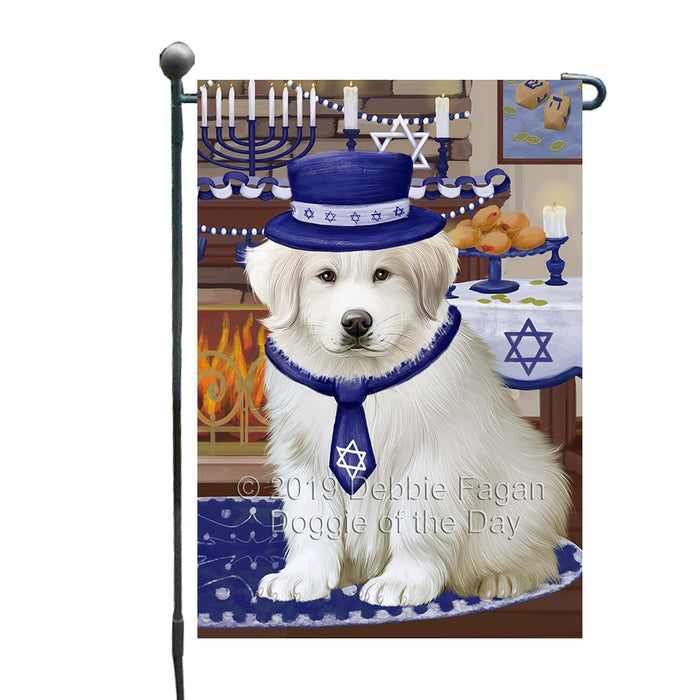 Happy Hanukkah Family and Happy Hanukkah Both Great Pyrenees Dog Garden Flag GFLG65723