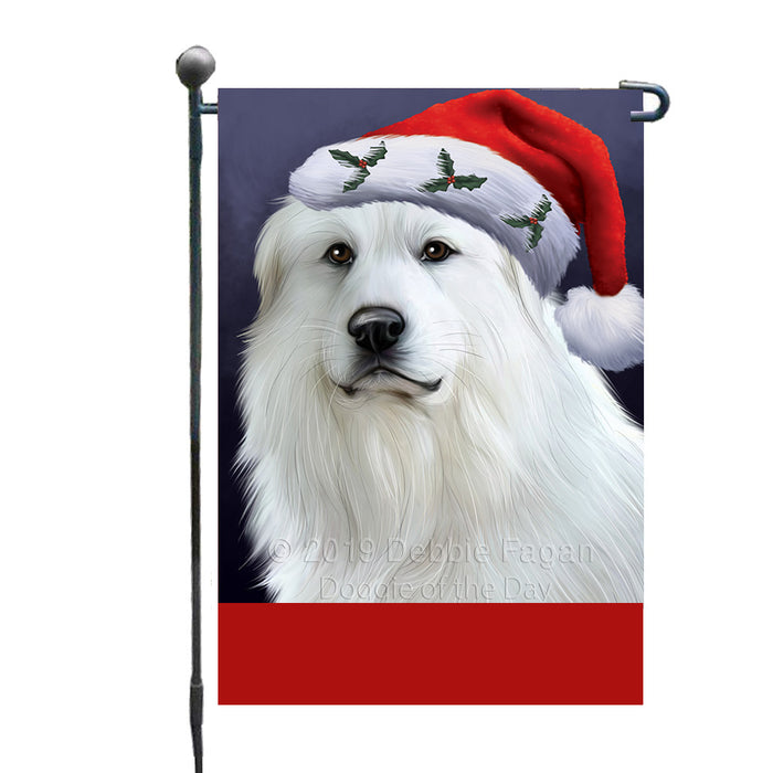Personalized Christmas Holidays Great Pyrenees Dog Wearing Santa Hat Portrait Head Custom Garden Flags GFLG-DOTD-A59832