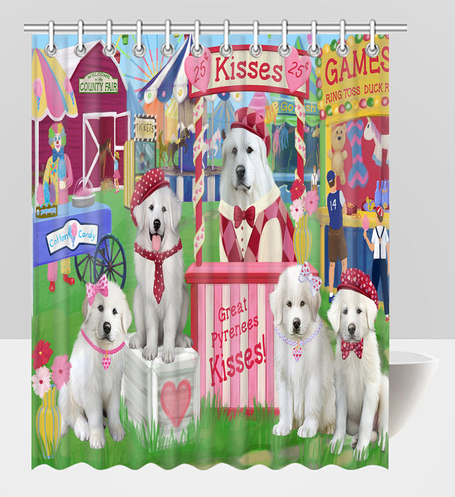 Carnival Kissing Booth Great Pyrenees Dogs Shower Curtain