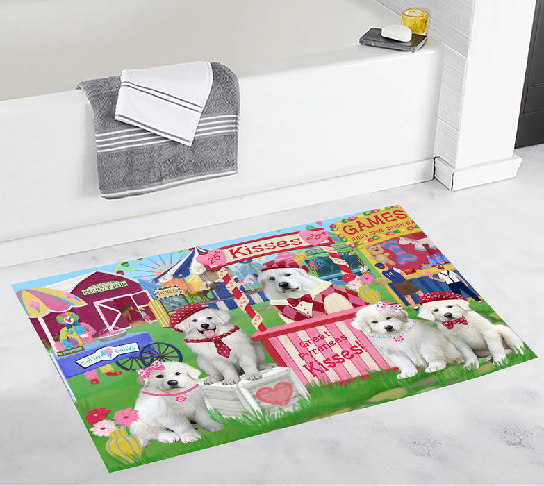 Carnival Kissing Booth Great Pyrenees Dogs Bath Mat