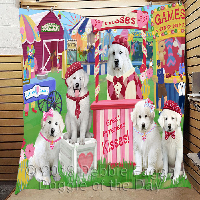 Carnival Kissing Booth Great Pyrenees Dogs Quilt