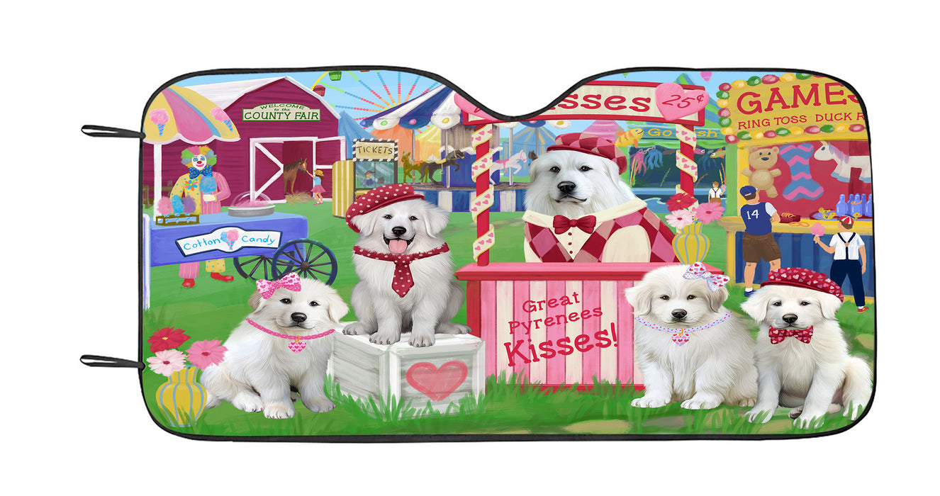 Carnival Kissing Booth Great Pyrenees Dogs Car Sun Shade