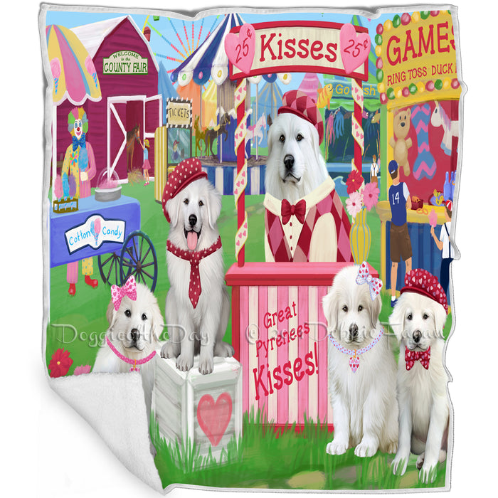 Carnival Kissing Booth Great Pyrenees Dog Blanket BLNKT122529