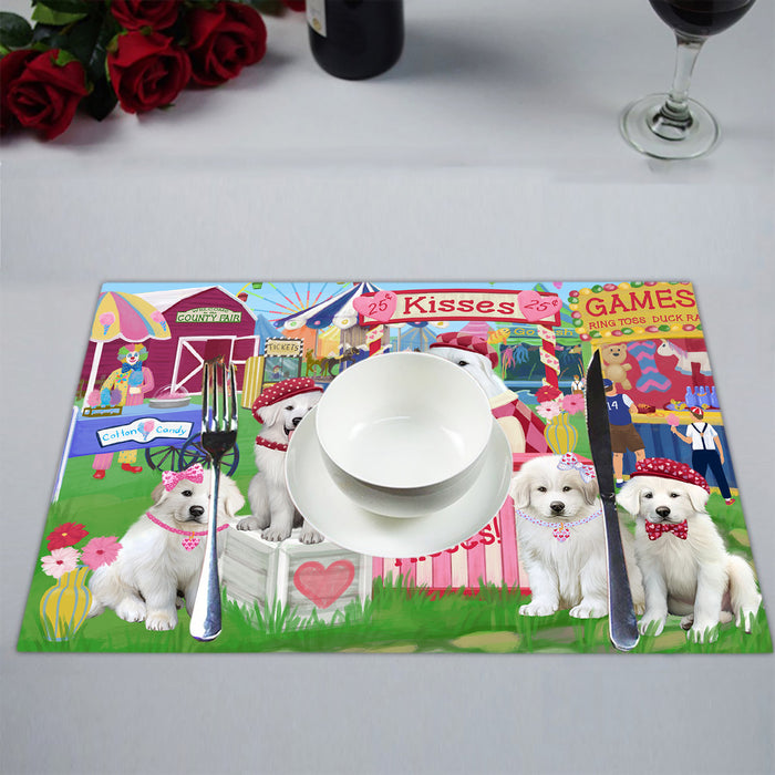 Carnival Kissing Booth Great Pyrenees Dogs Placemat