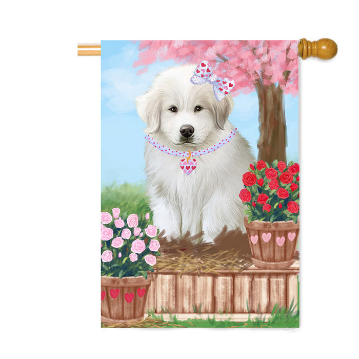 Personalized Rosie 25 Cent Kisses Great Pyrenees Dog Custom House Flag FLG64871
