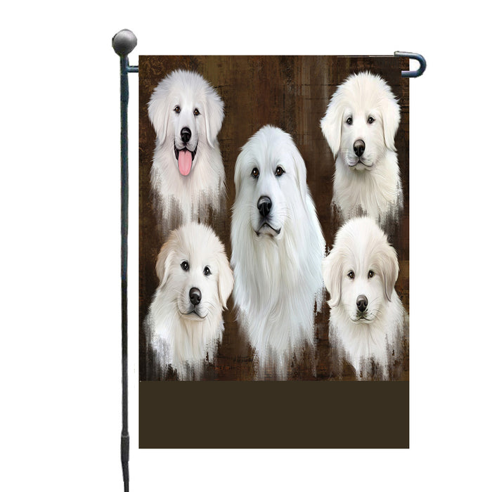 Personalized Rustic 5 Great Pyrenees Dogs Custom Garden Flags GFLG-DOTD-A62558