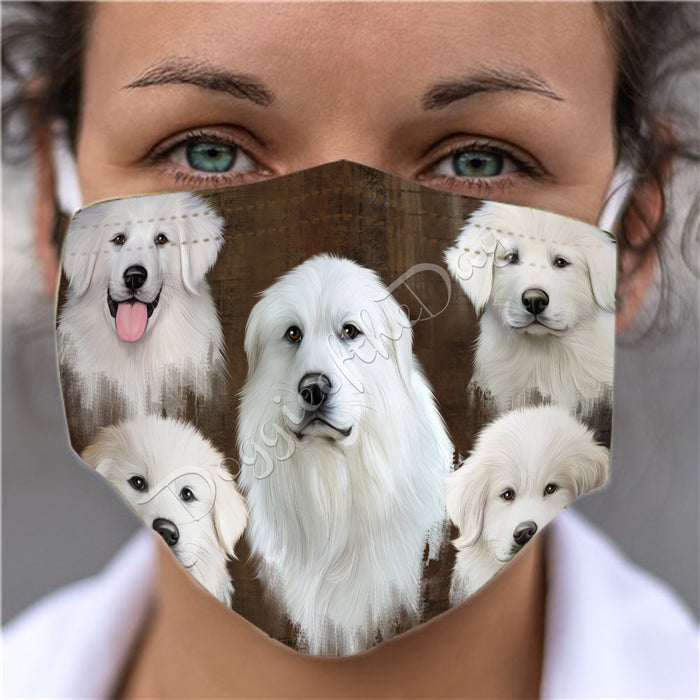 Rustic Great Pyrenees Dogs Face Mask FM50060