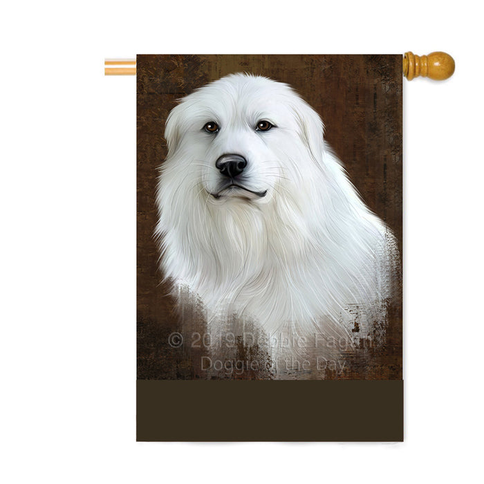 Personalized Rustic Great Pyrenees Dog Custom House Flag FLG64611