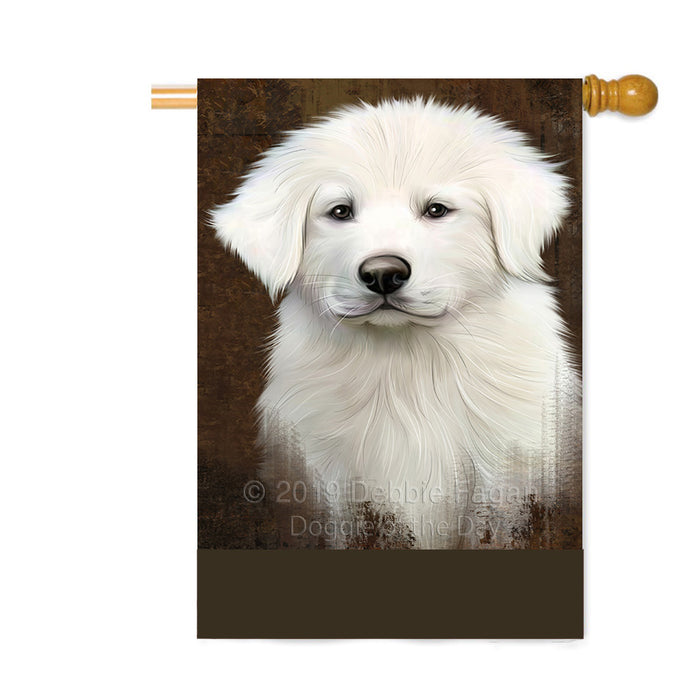 Personalized Rustic Great Pyrenees Dog Custom House Flag FLG64612