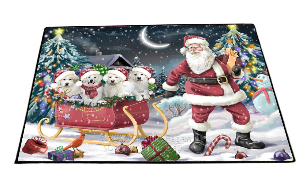 Christmas Santa Sled Great Pyrenees Dogs Floormat FLMS55798