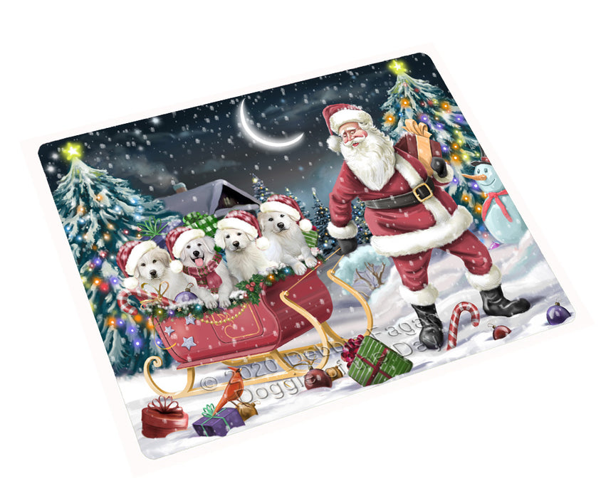Christmas Santa Sled Great Pyrenees Dogs Cutting Board - For Kitchen - Scratch & Stain Resistant - Designed To Stay In Place - Easy To Clean By Hand - Perfect for Chopping Meats, Vegetables