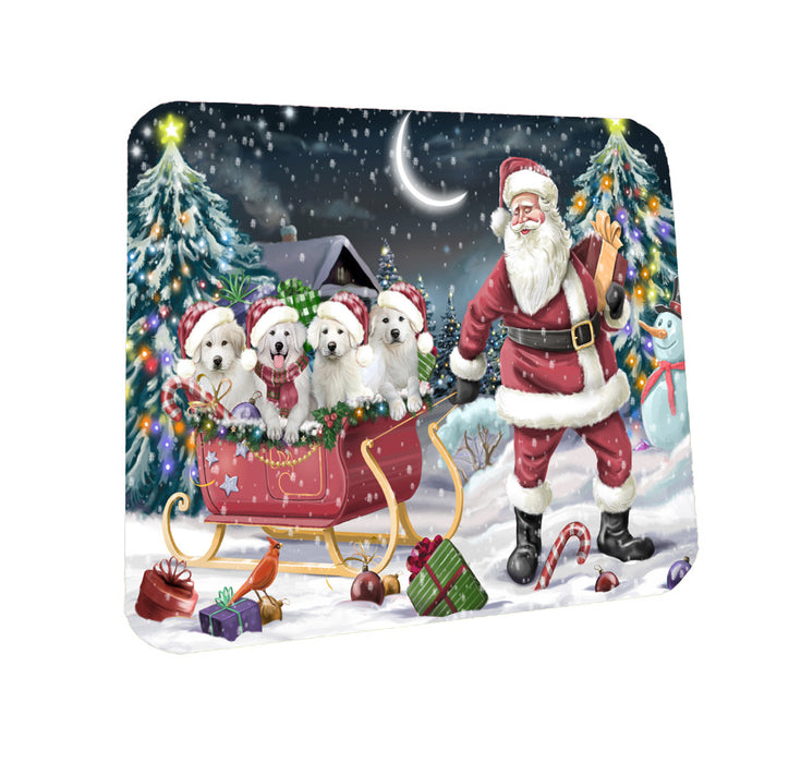Christmas Santa Sled Great Pyrenees Dogs Coasters Set of 4 CSTA58440