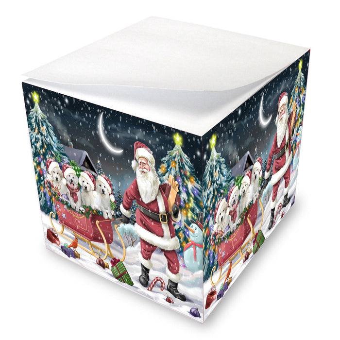 Christmas Santa Sled Great Pyrenees Dogs Note Cube NOC-DOTD-A57481