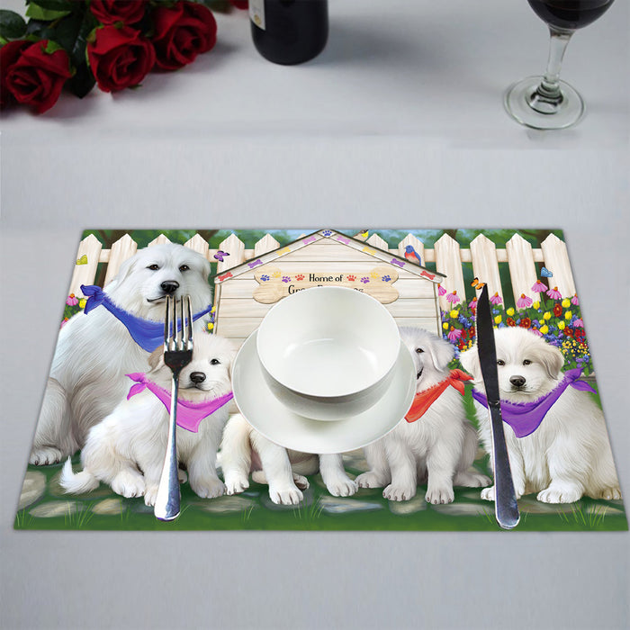 Spring Dog House Great Pyrenee Dogs Placemat