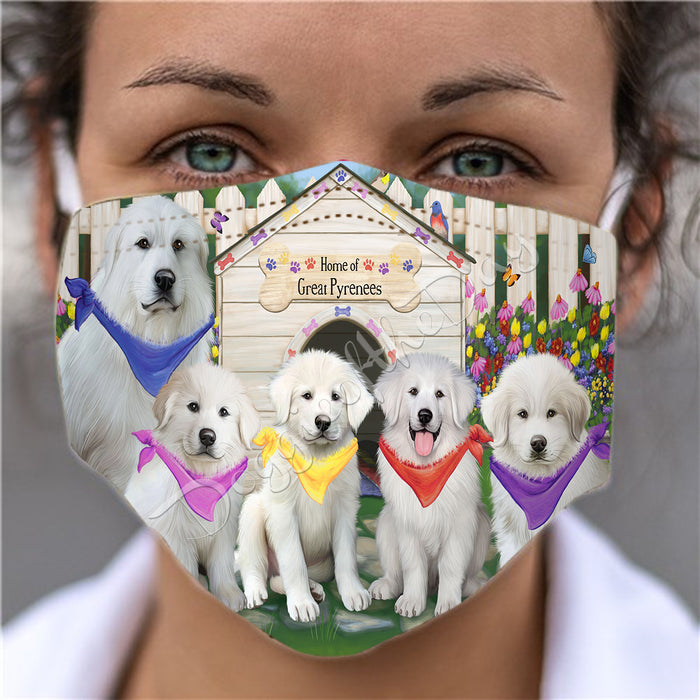Spring Dog House Great Pyrenees Dogs Face Mask FM48804