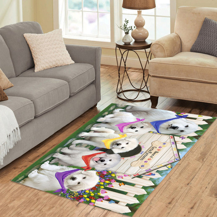 Spring Dog House Great Pyrenee Dogs Area Rug