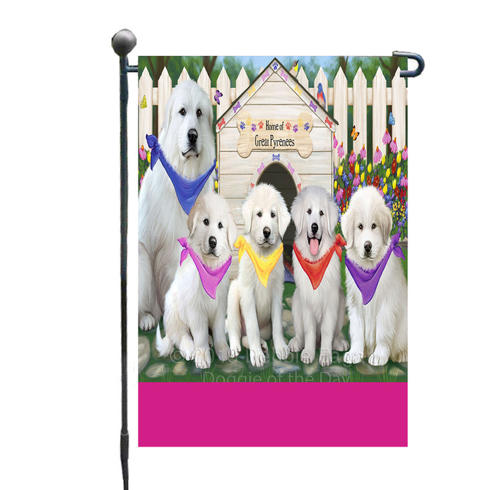 Personalized Spring Dog House Great Pyrenee Dogs Custom Garden Flags GFLG-DOTD-A62878