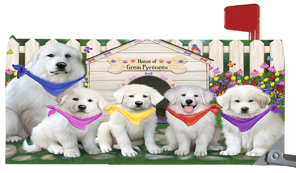 Spring Dog House Great Pyrenee Dogs Magnetic Mailbox Cover MBC48648