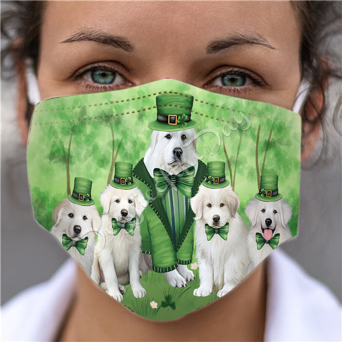 St. Patricks Day Irish Great Pyrenees Dogs Face Mask FM50157