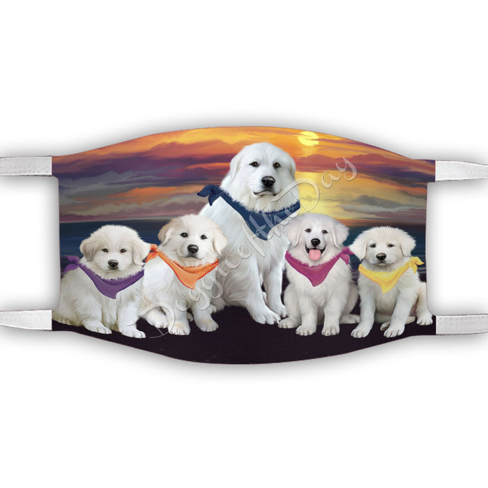 Family Sunset Great Pyrenees Dogs Face Mask FM49208