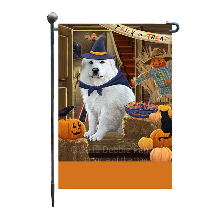 Personalized Enter at Own Risk Trick or Treat Halloween Great Pyrenees Dog Custom Garden Flags GFLG-DOTD-A59602