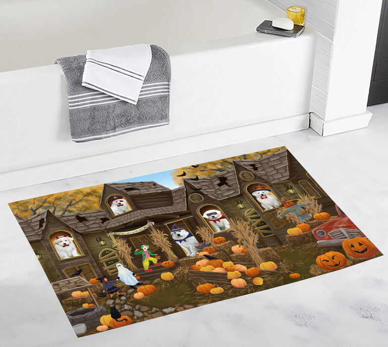 Haunted House Halloween Trick or Treat Great Pyrenees Dogs Bath Mat