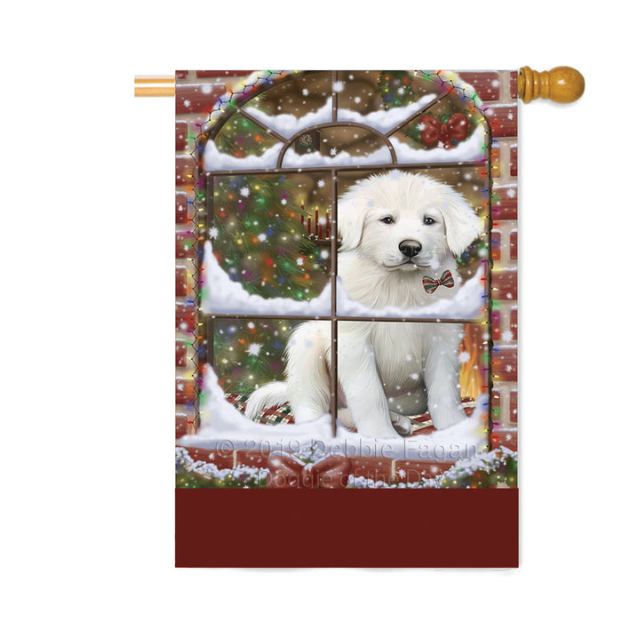 Personalized Please Come Home For Christmas Great Pyrenees Dog Sitting In Window Custom House Flag FLG-DOTD-A60224