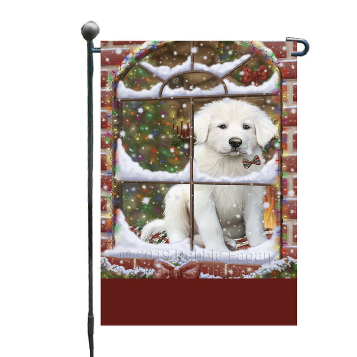 Personalized Please Come Home For Christmas Great Pyrenees Dog Sitting In Window Custom Garden Flags GFLG-DOTD-A60168