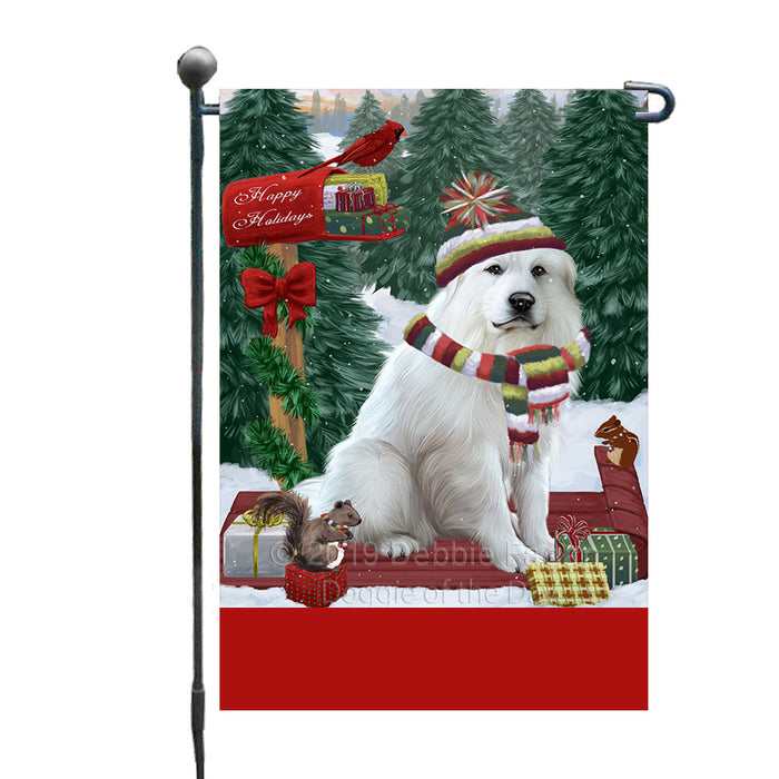 Personalized Merry Christmas Woodland Sled  Great Pyrenees Dog Custom Garden Flags GFLG-DOTD-A61600