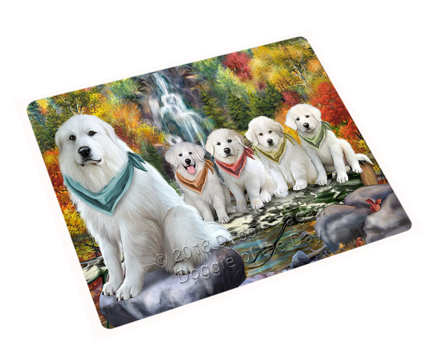 Scenic Waterfall Great Pyreneess Dog Magnet Mini (3.5" x 2") MAG54537