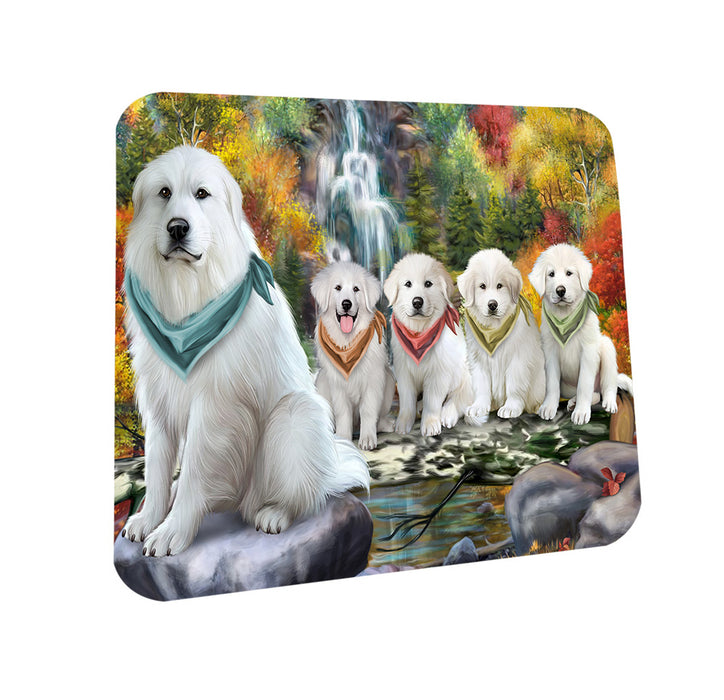 Scenic Waterfall Great Pyreneess Dog Coasters Set of 4 CST50130