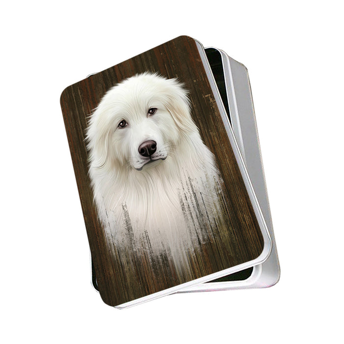 Rustic Great Pyrenee Dog Photo Storage Tin PITN50571