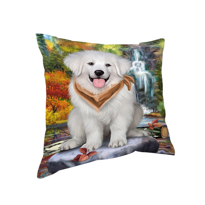 Scenic Waterfall Great Pyrenees Dog Pillow PIL56752