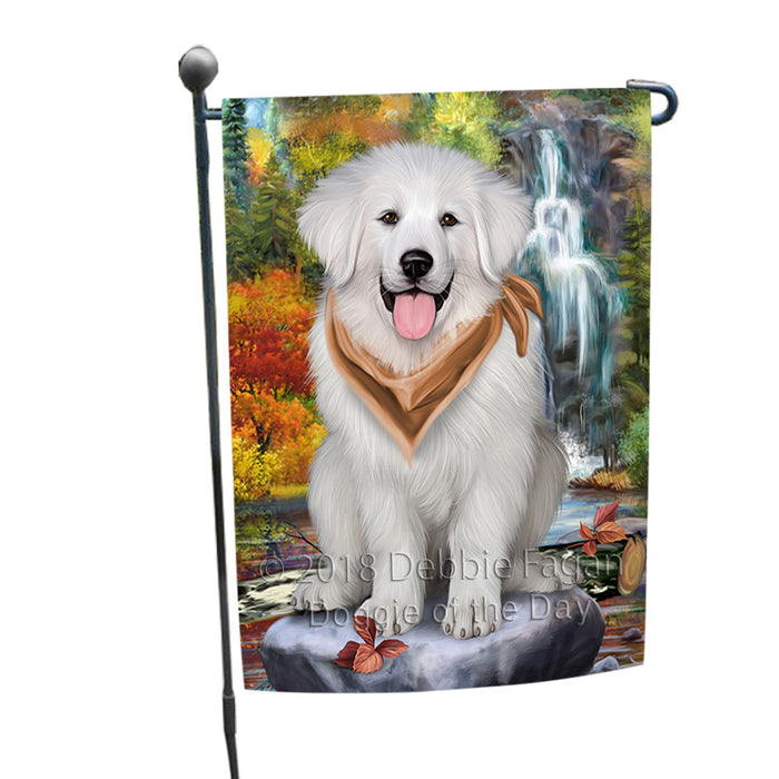 Scenic Waterfall Great Pyrenees Dog Garden Flag GFLG50053