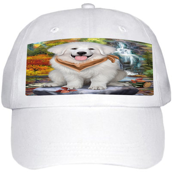 Scenic Waterfall Great Pyrenees Dog Ball Hat Cap HAT54249
