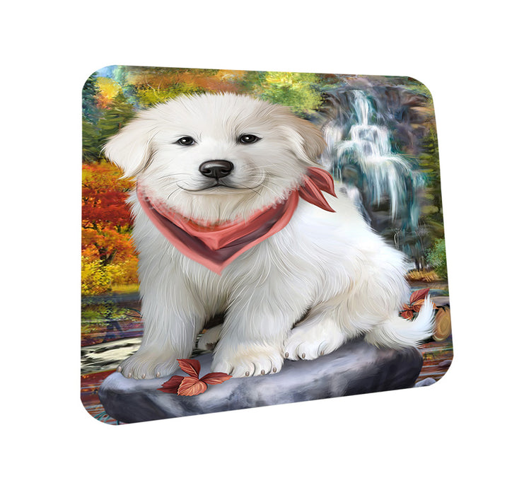 Scenic Waterfall Great Pyrenees Dog Coasters Set of 4 CST50132