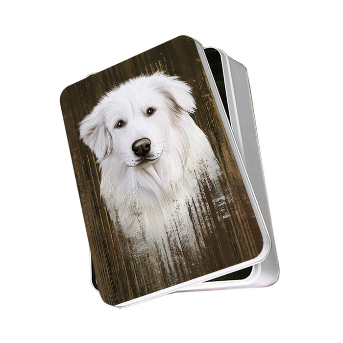 Rustic Great Pyrenee Dog Photo Storage Tin PITN50573