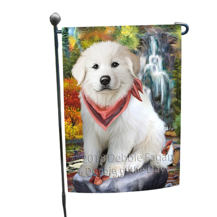 Scenic Waterfall Great Pyrenees Dog Garden Flag GFLG50054