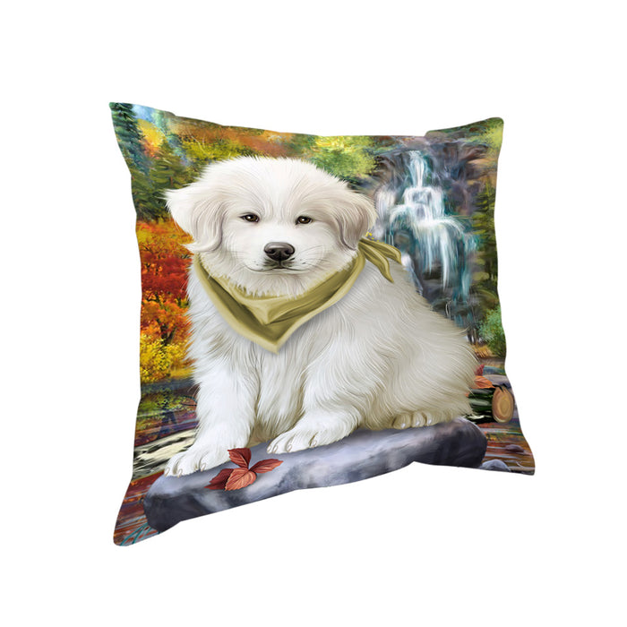 Scenic Waterfall Great Pyrenees Dog Pillow PIL56760