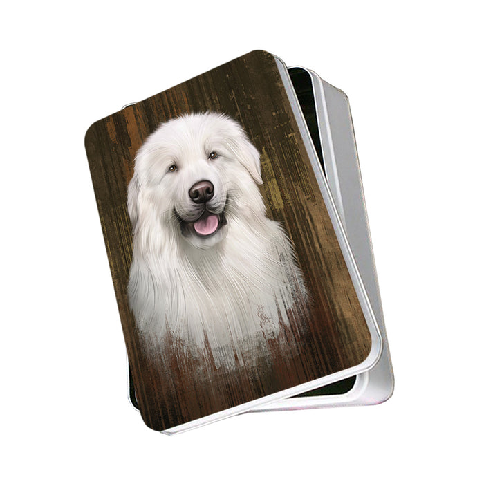 Rustic Great Pyrenee Dog Photo Storage Tin PITN50574