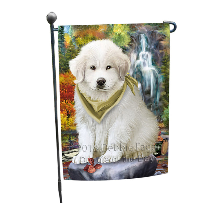 Scenic Waterfall Great Pyrenees Dog Garden Flag GFLG50055