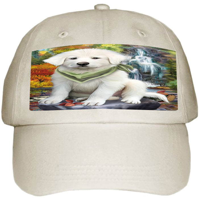 Scenic Waterfall Great Pyrenees Dog Ball Hat Cap HAT54258