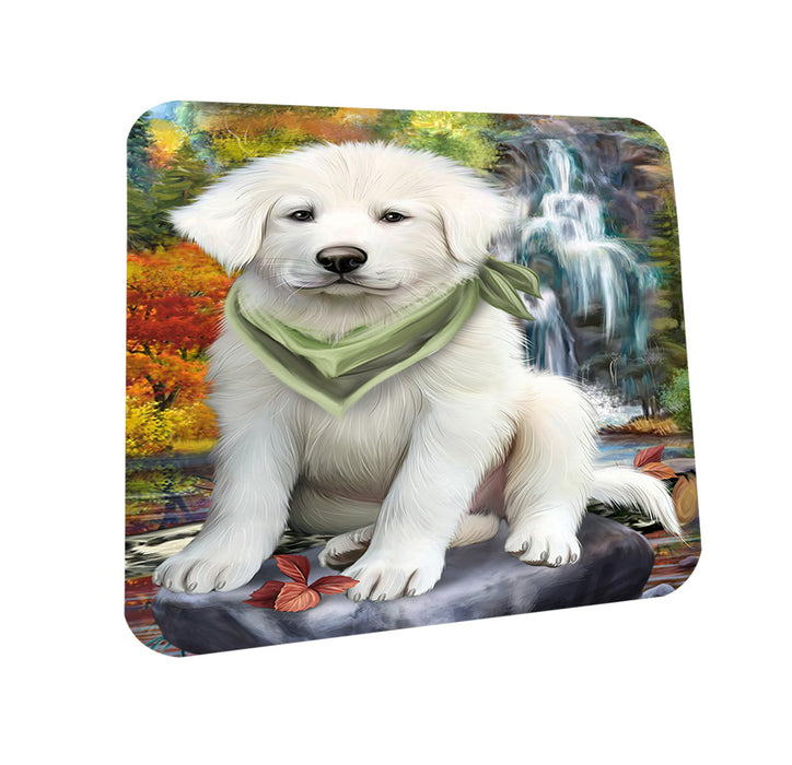 Scenic Waterfall Great Pyrenees Dog Coasters Set of 4 CST50134