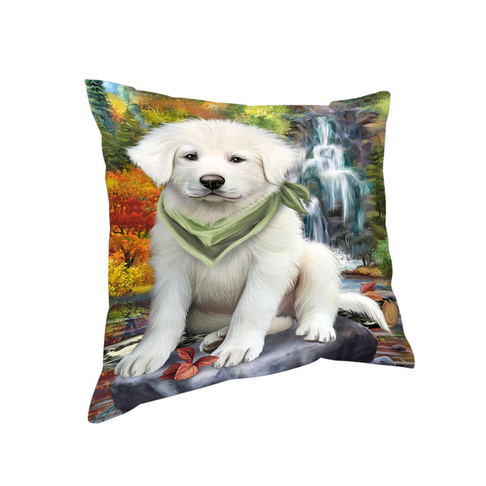 Scenic Waterfall Great Pyrenees Dog Pillow PIL56764
