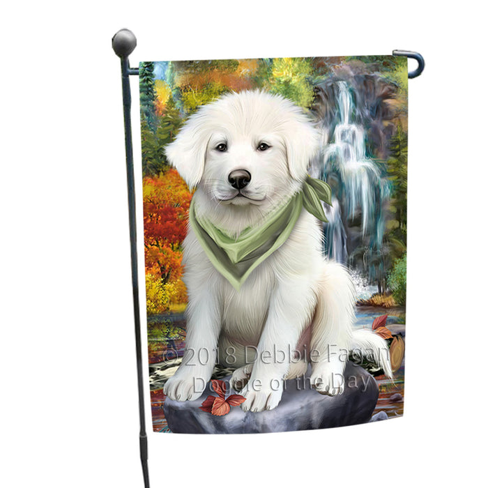 Scenic Waterfall Great Pyrenees Dog Garden Flag GFLG50056