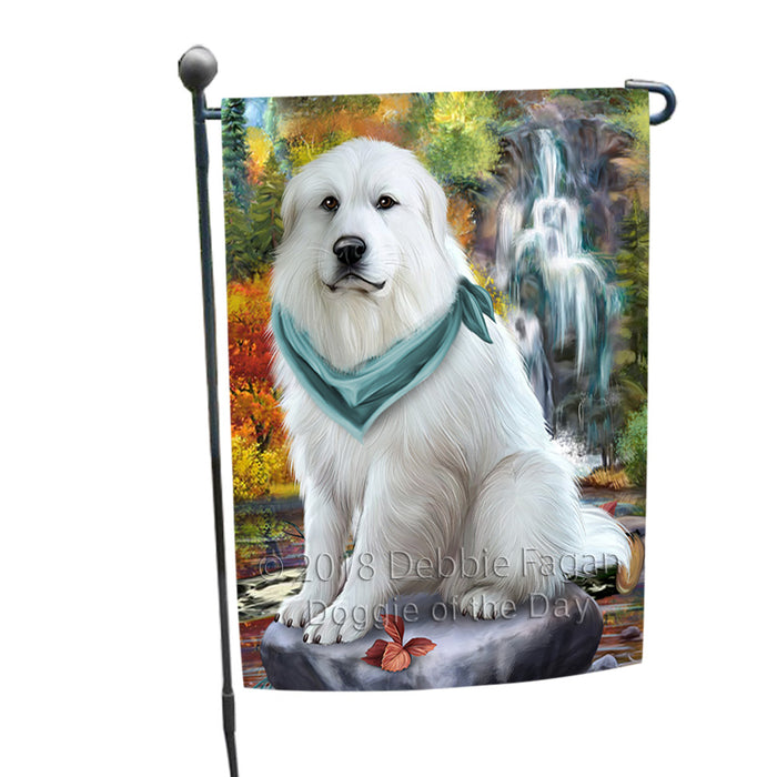 Scenic Waterfall Great Pyrenees Dog Garden Flag GFLG50057