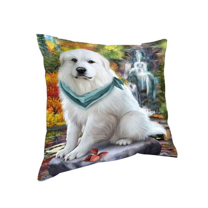 Scenic Waterfall Great Pyrenees Dog Pillow PIL56768