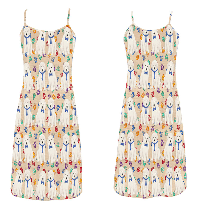 Rainbow Paw Print Great Pyrenees Dogs Blue Alcestis Slip Dress
