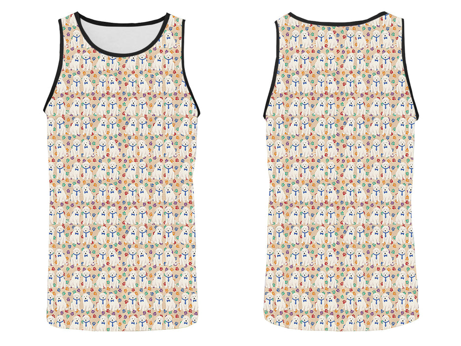 Rainbow Paw Print Greater Swiss Mountain Dogs Blue All Over Print   Men's Tank Top